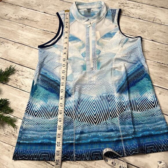 Lucky in love rash-guard in blue and white hues S - Picture 3 of 5